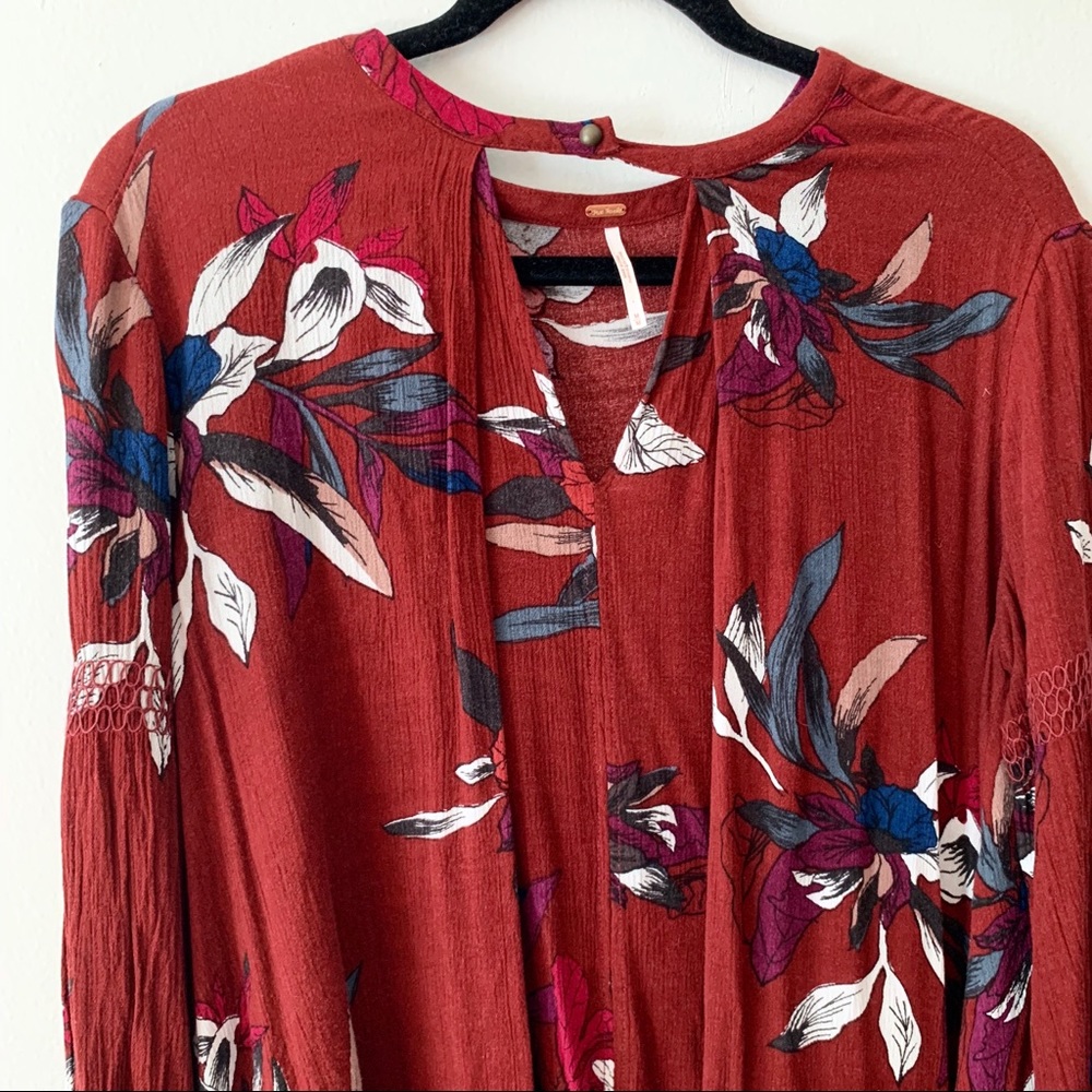 Free People Tree Swing Scarlet Orchid Tunic Dress - Picture 2 of 8